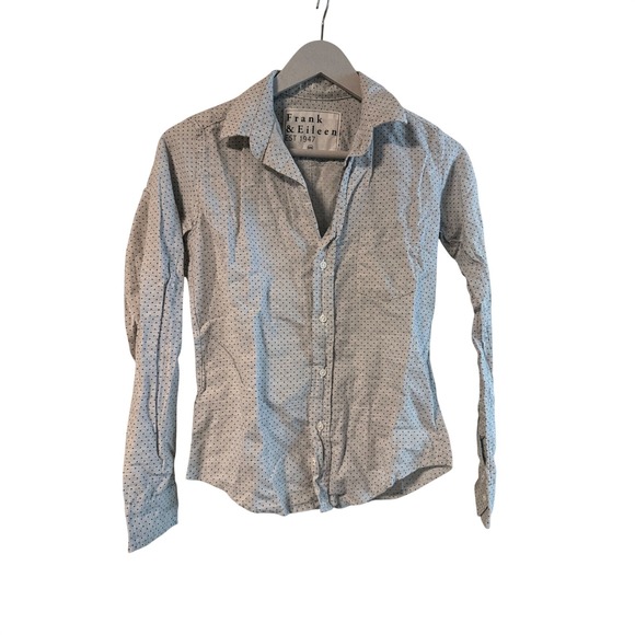 Frank & Eileen Tops - NEW Frank & Eileen Barry Grey Polka Dot Button Up Shirt 100% Cotton XXS